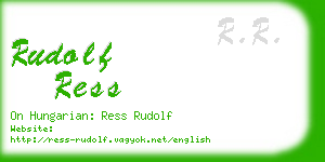 rudolf ress business card